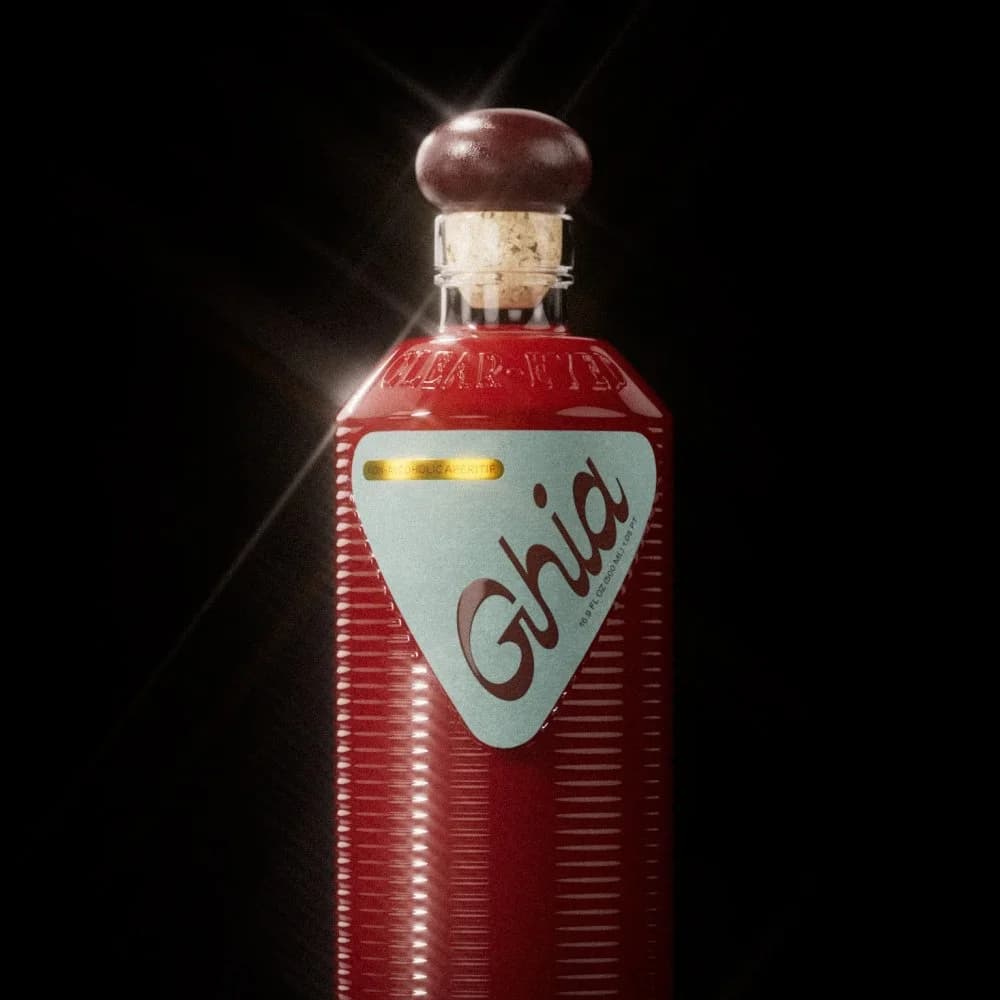 A bottle of Ghia aperitif